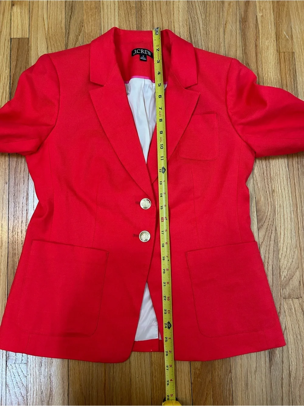 J.Crew Helena Stretch Linen Red Tailored Blazer
